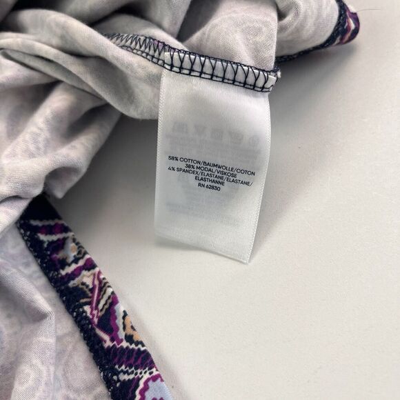 Lands End Faux Wrap Paisley Stretch Dress 3X Purple Plus Size V Neck Classic - Picture 10 of 12